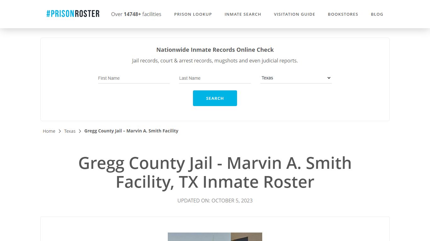 Gregg County Jail - Marvin A. Smith Facility, TX Inmate Roster